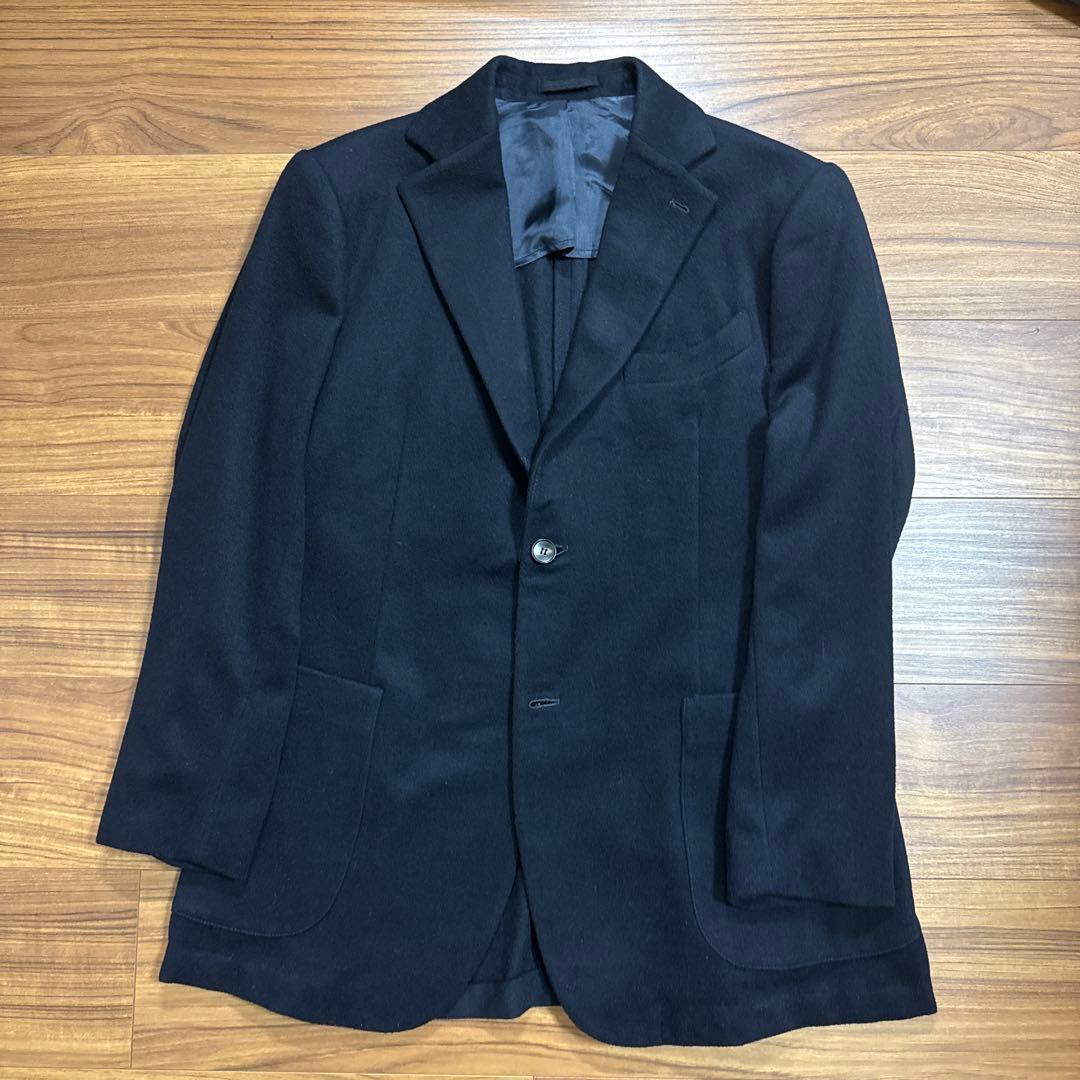 finjack ヴィンテージカシミヤ2Bネイビージャケット46