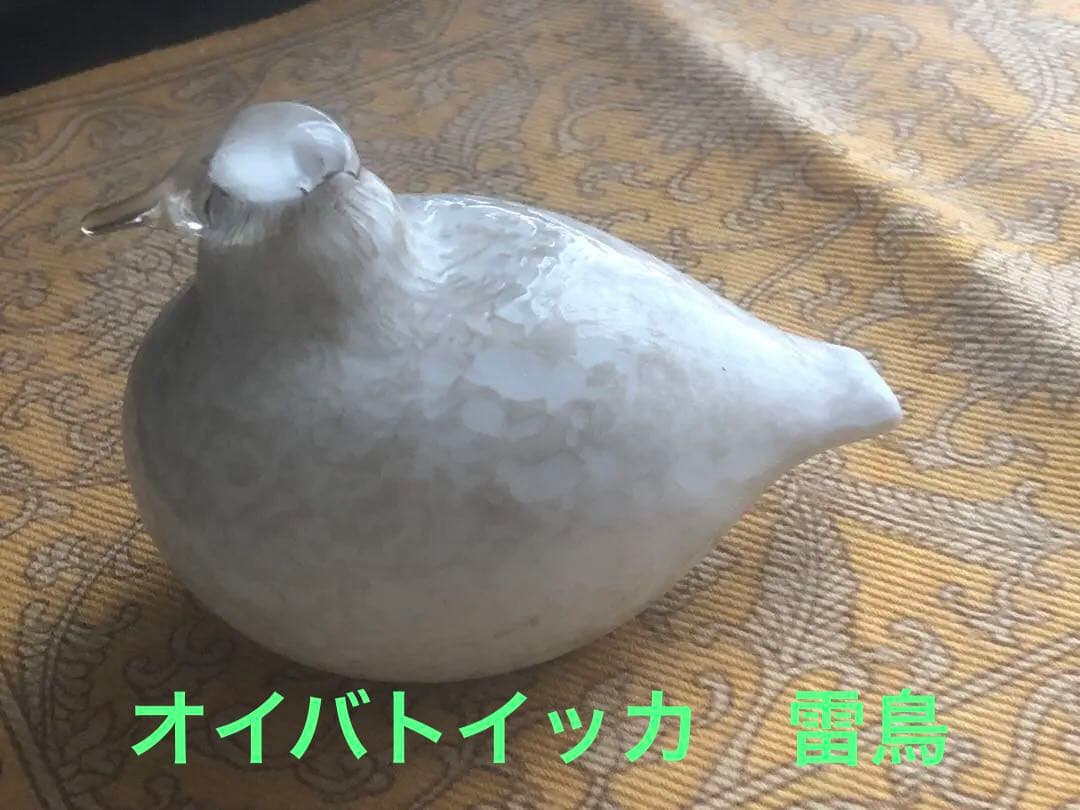 フィンランドの偉大なガラス作家オイバトイッカ作　雷鳥のガラスオブジェ