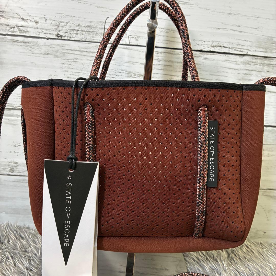 【極美品】ステイトオブエスケープ マイクロ 2WAY バッグ ブラウン タグ付き