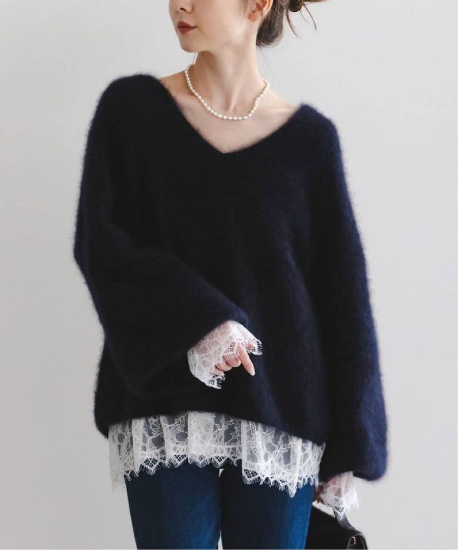 noble サラサシアーレースブラウス ホワイト　試着のみ