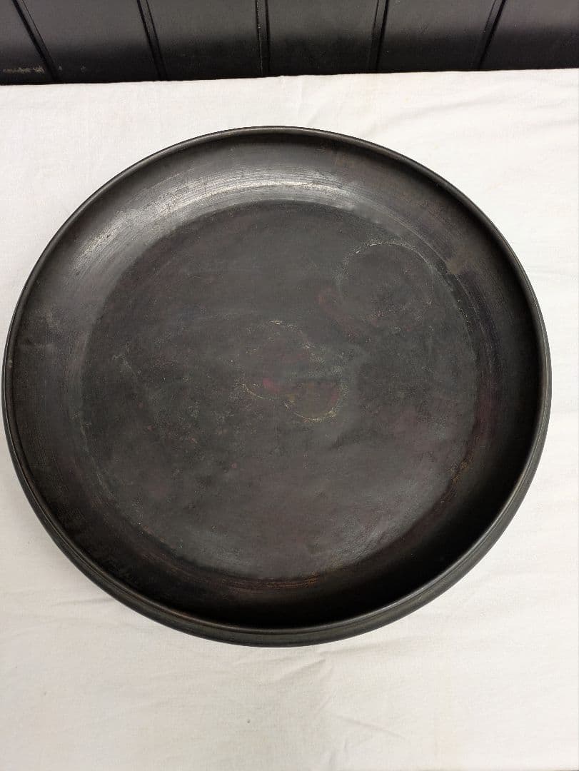 アンティーク　古い大きな銅製水盤　/　花活け 　古家具　徳利　ぐい呑