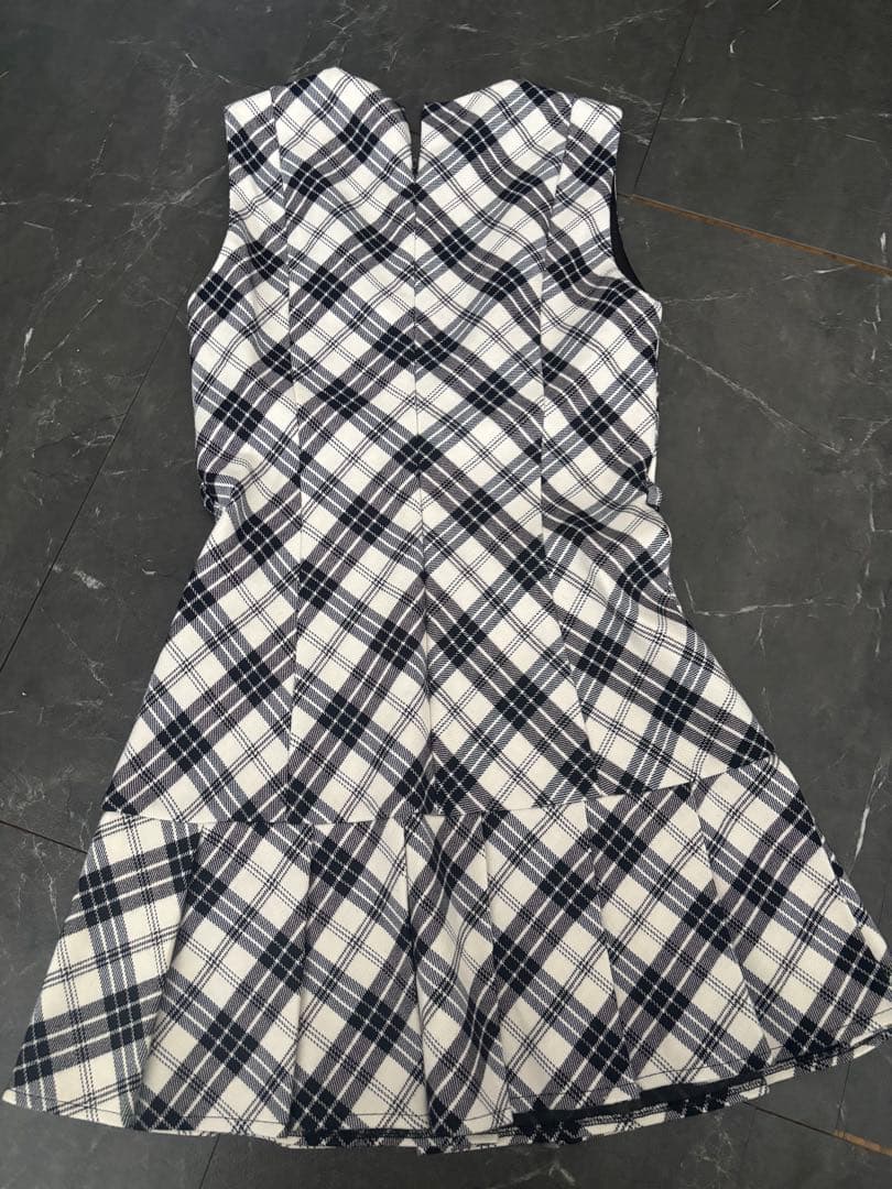 ワンピース M me eme Check pleated mini onepiece