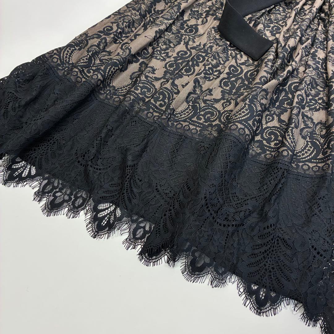 ADORE アドーア☆ハイネックバックレースロングワンピース 36 ブラック