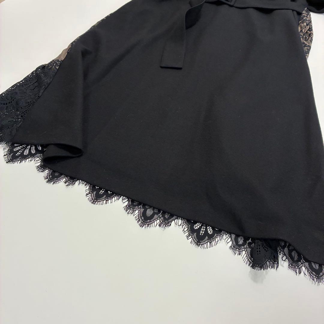 ADORE アドーア☆ハイネックバックレースロングワンピース 36 ブラック