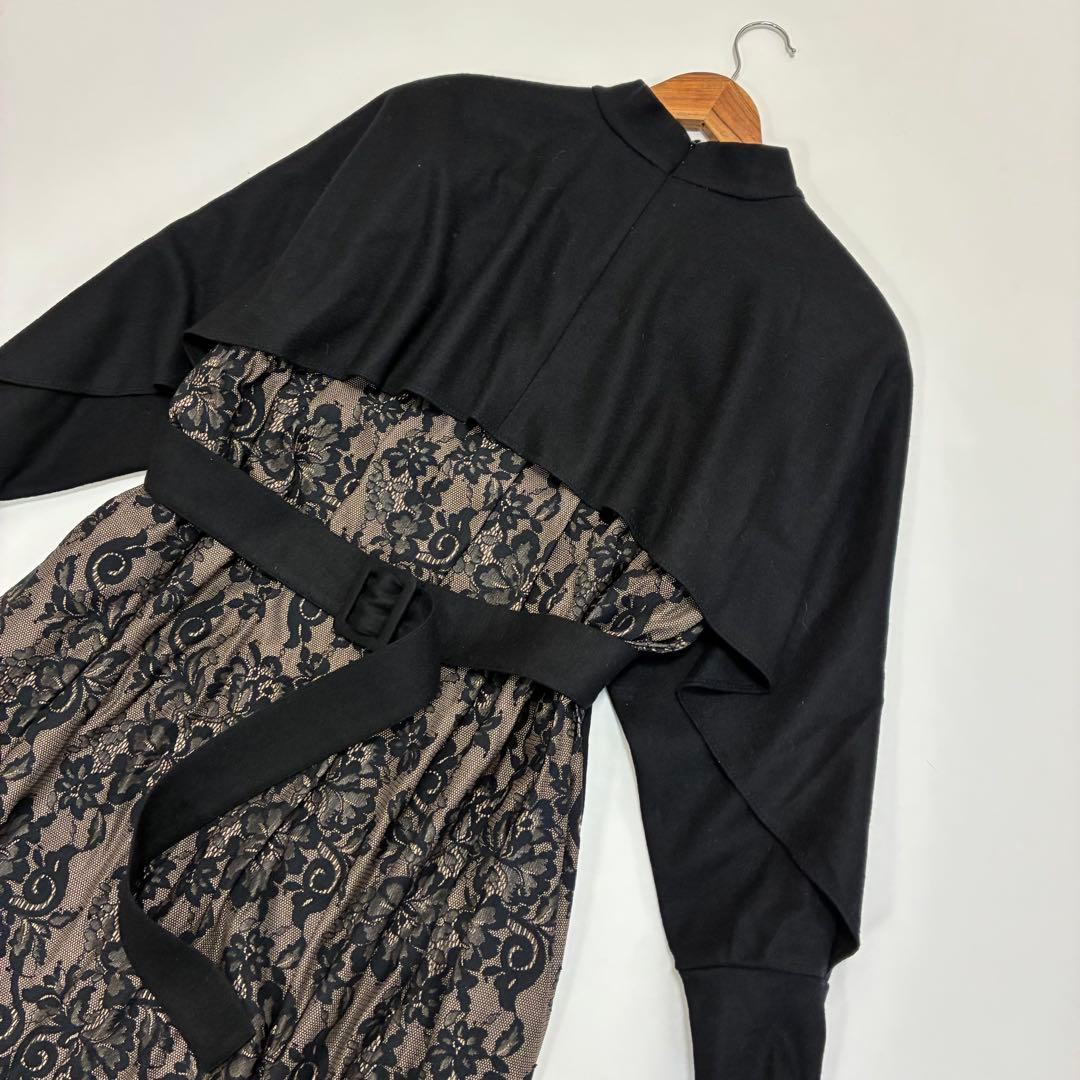 ADORE アドーア☆ハイネックバックレースロングワンピース 36 ブラック