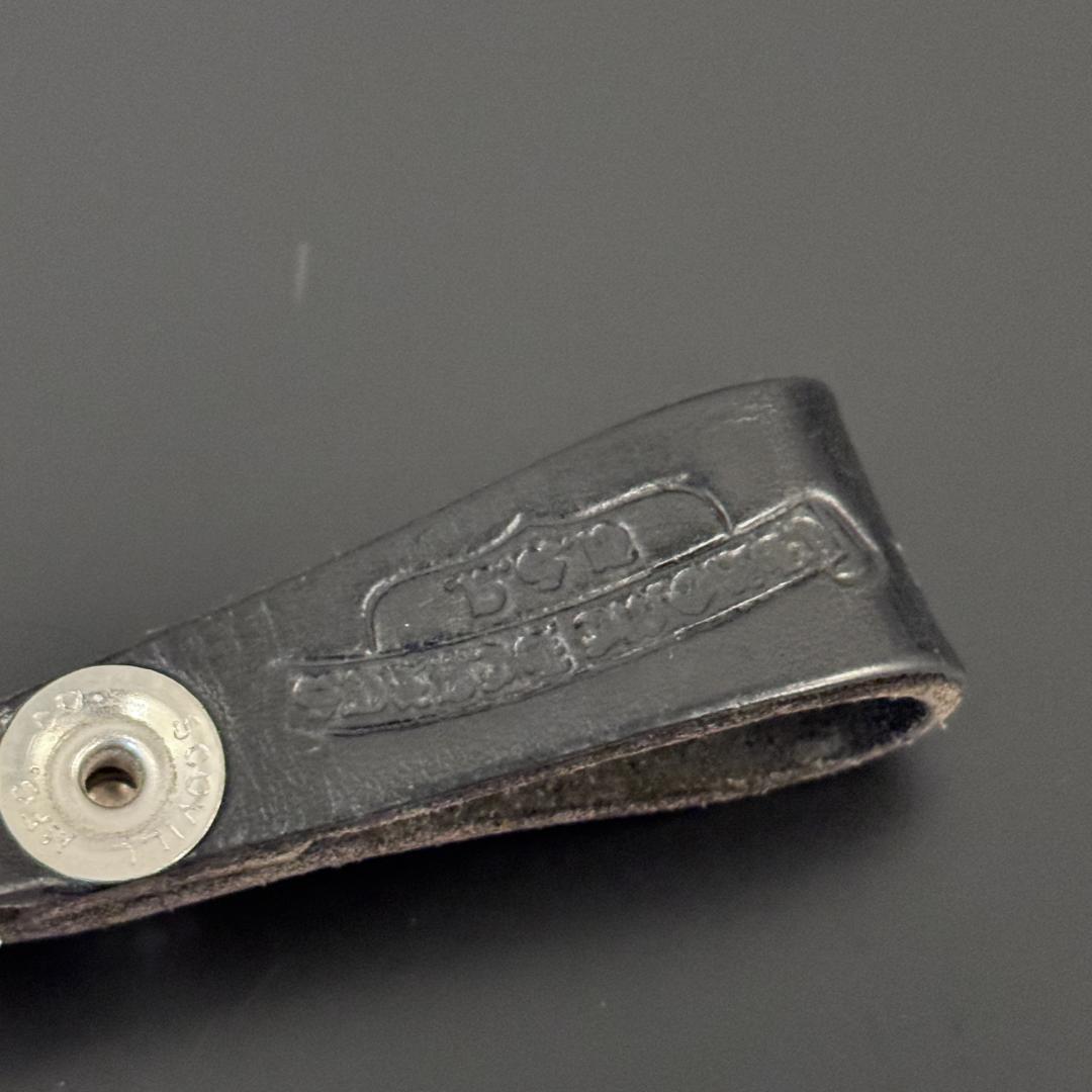 クロムハーツ Wベルトループ クロスボタン ブラックレザー