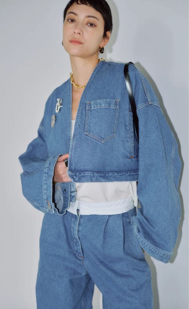 CHIEKO+ チェコプラス 新品タグ付　デニムTEDDY ショートジャケット