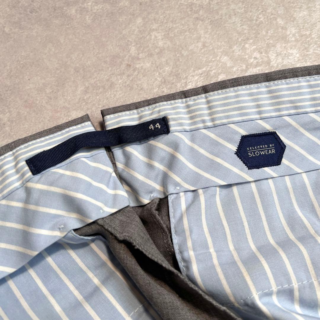 【極美品】INCOTEXインコテックス ウールスリムスラックス ライトグレー44