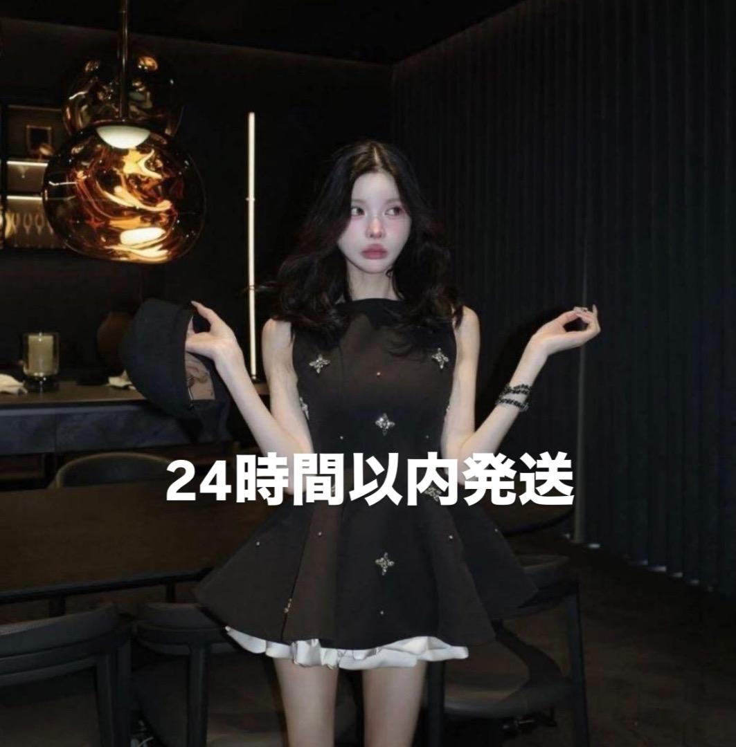 ダーリッチ　ビジューフレアバルーンミニドレス　ブラック　Darich　未開封