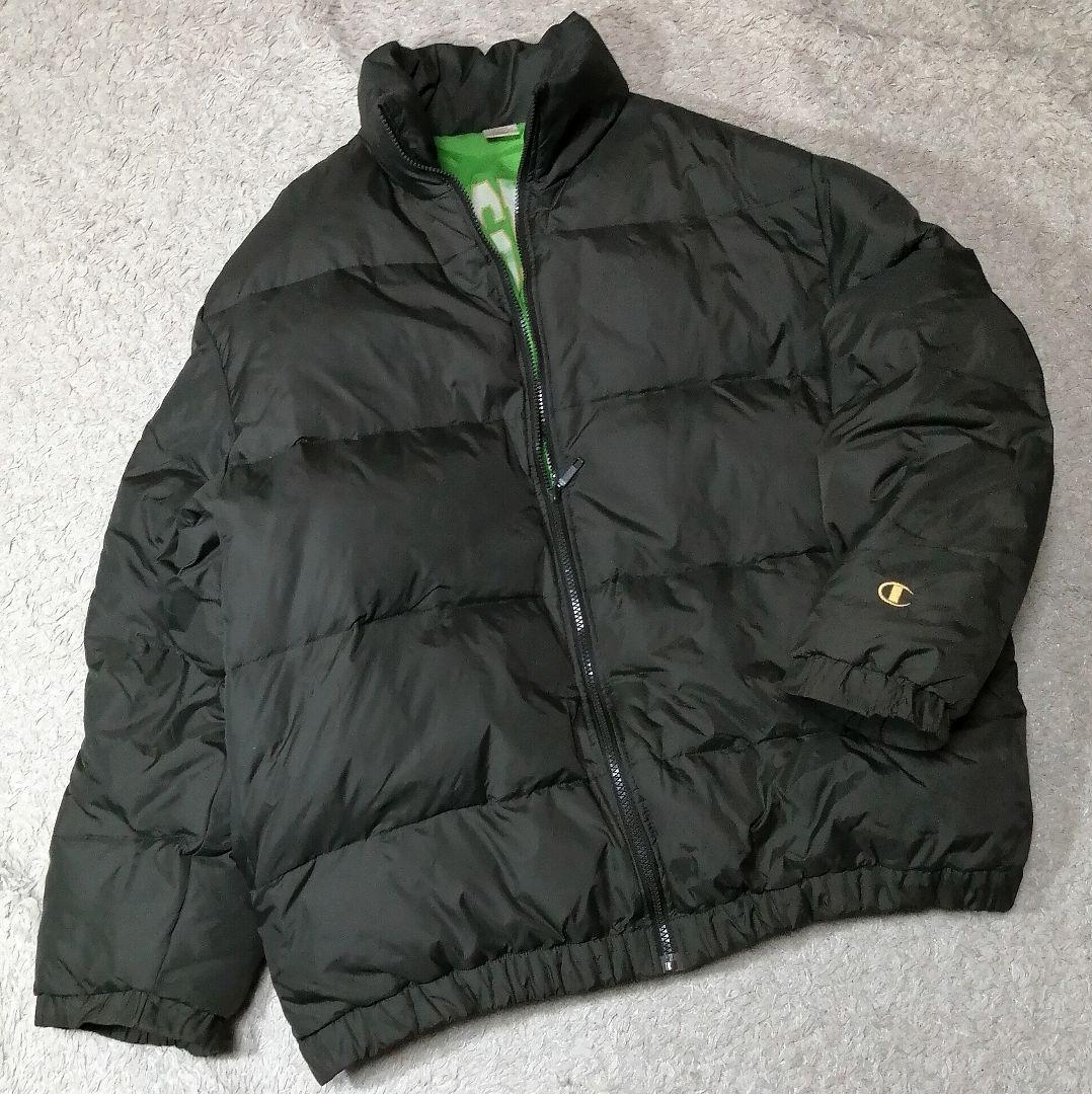 ★90s★チャンピオン★ダウンジャケット 4L 超ビッグサイズ オリーブドラブ