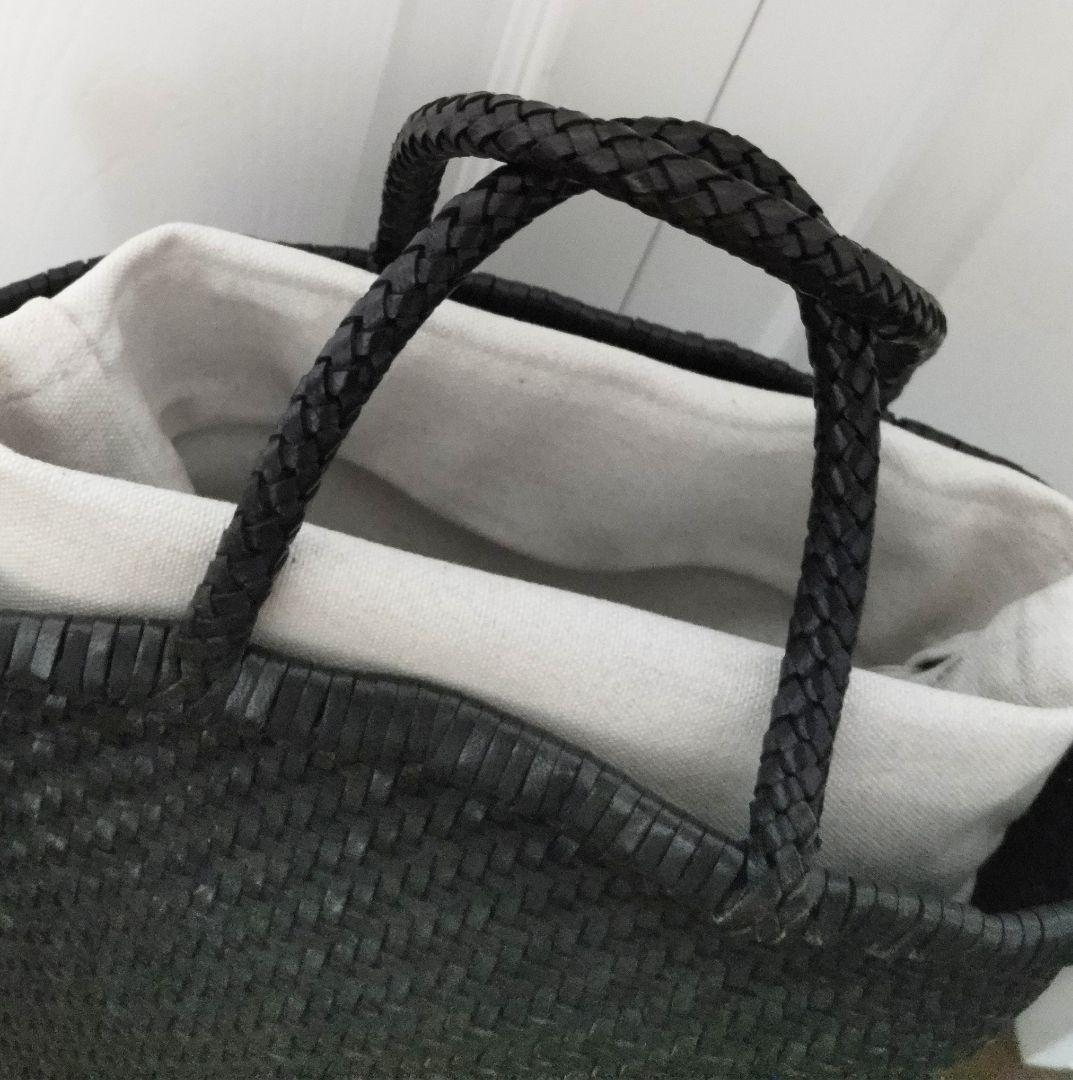 「takachiです」POMTATA 黒 本革 トートバッグ カゴバッグ