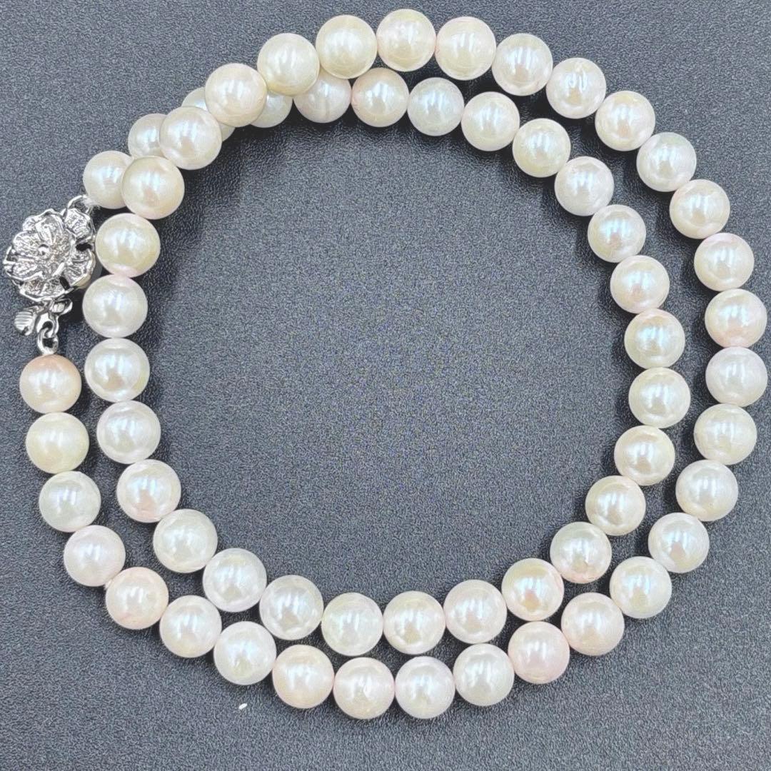 【日本橋三越】約7mmあこや本真珠　パールネックレス　購入証明書/ボックス付き