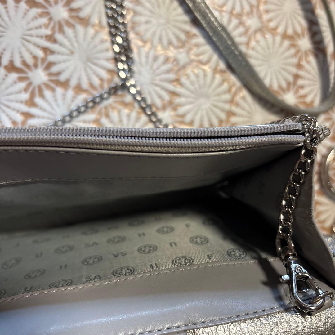 シルバー スマイルマーク クラッチバッグ