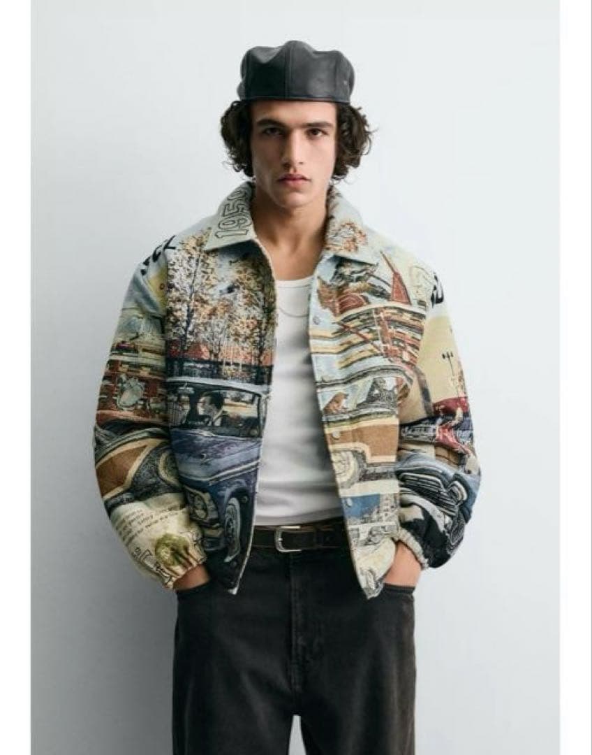 タグ付き新品★ZARAのフォードジャガードパフジャケット★Mサイズ★単一★完売品