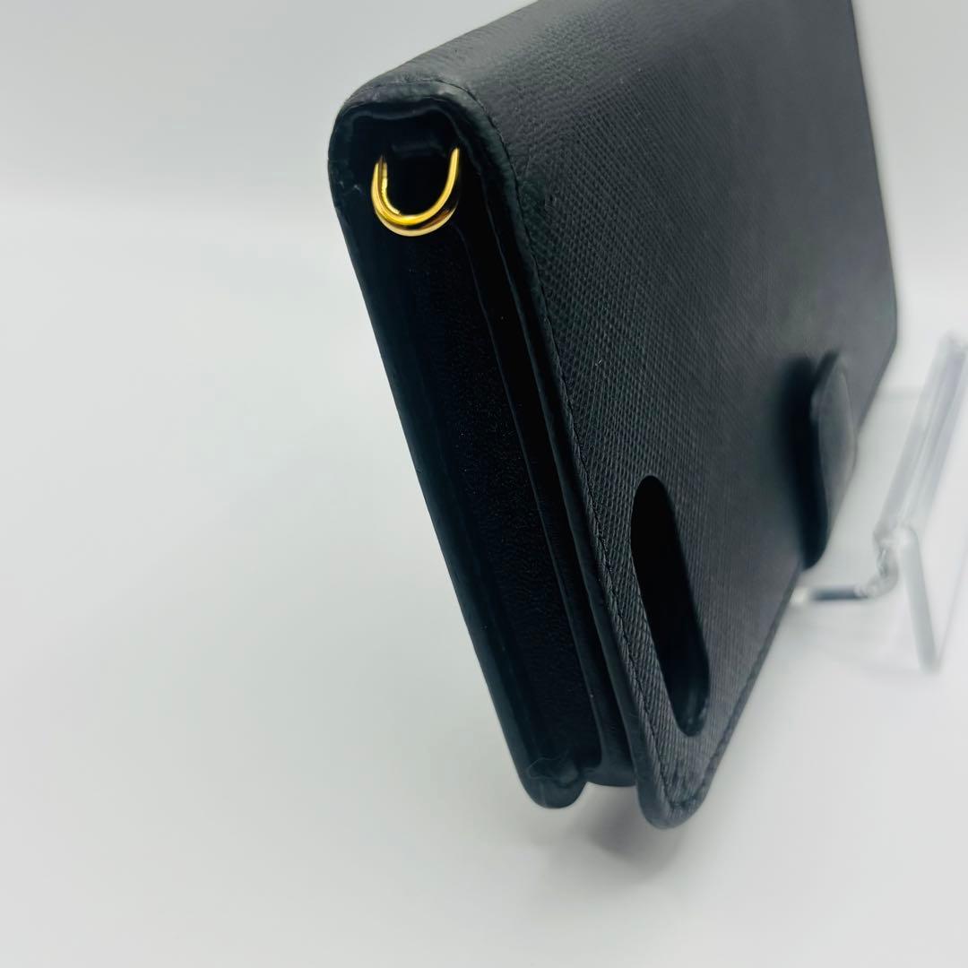 PRADA プラダ サフィアーノレザー iPhoneケース チェーン付