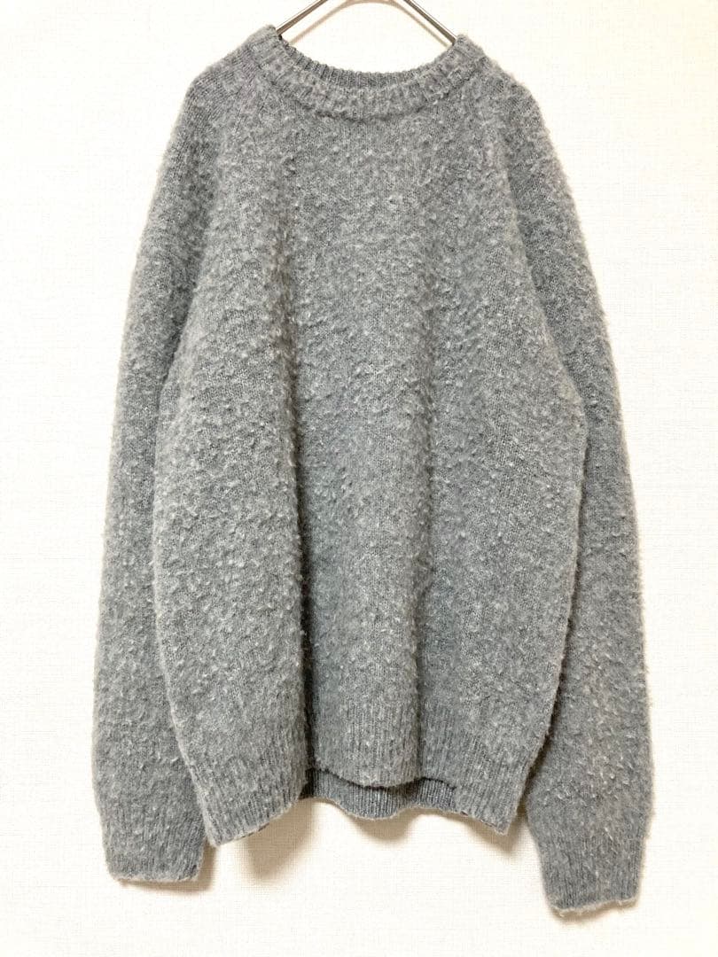 バトナー　ナッピング　ウール　ニット　セーター　ネップ　ピリング　メンズ　グレー