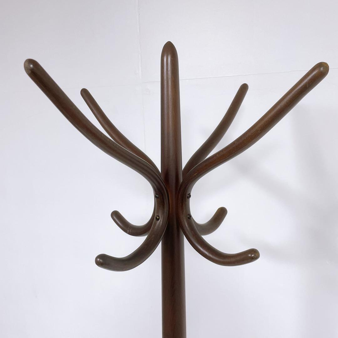 【美品】秋田木工 コートスタンド ブナ材 コートハンガー 曲げ木