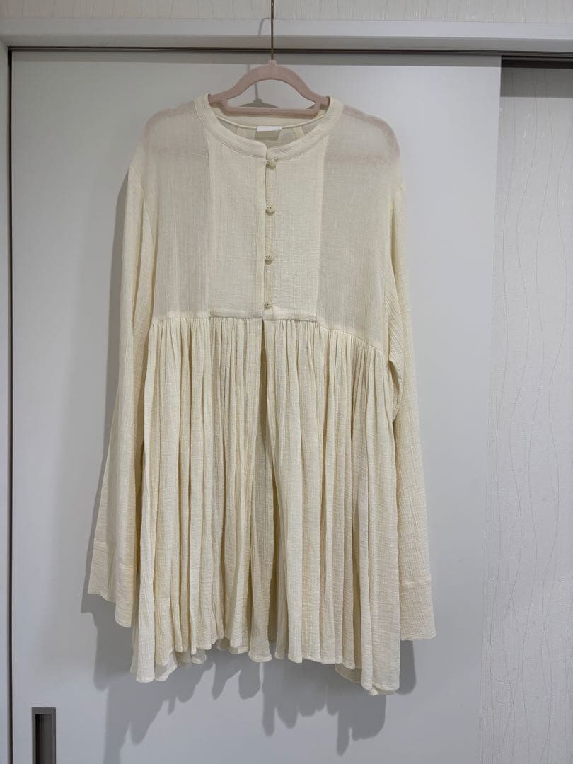 Heriter cotton voile blouse オフホワイト