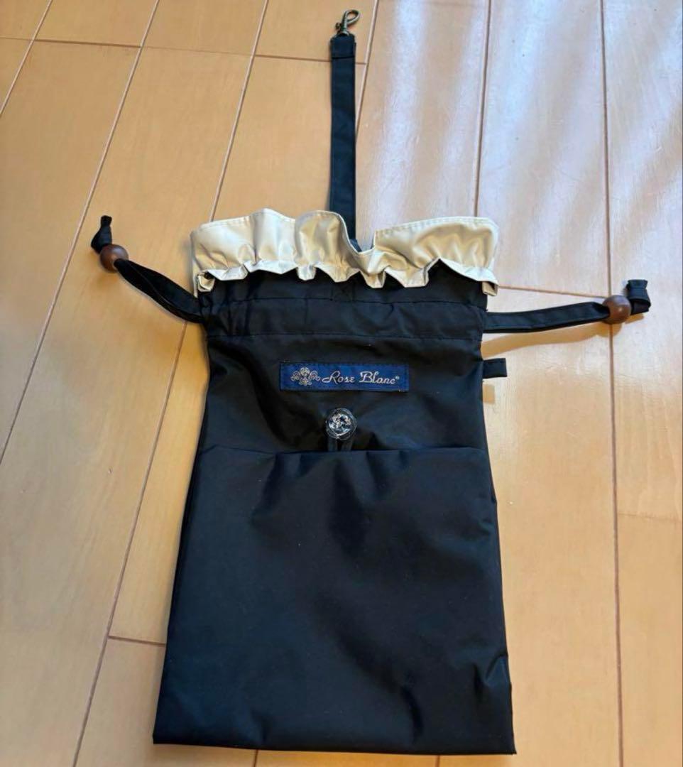 芦屋ロサブラン折りたたみ日傘　ブラック×ベージュ