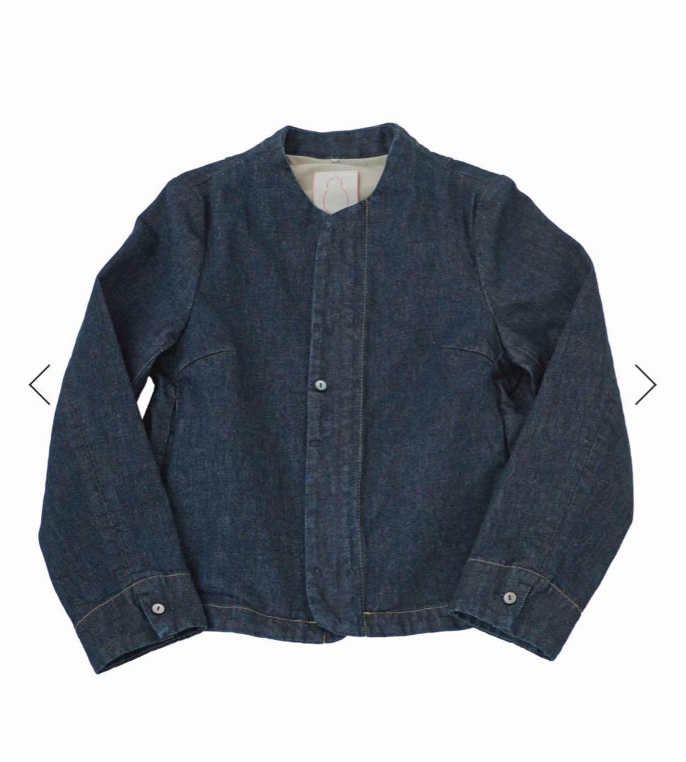 美品パラスパレス　ストレッチデニムボトル衿ブルゾン ネイビー　サイズ2