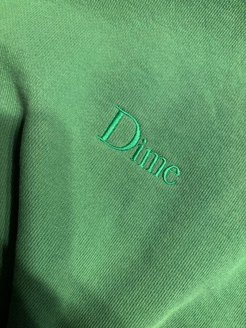 Dime ダイム グリーン クルーネックトレーナー