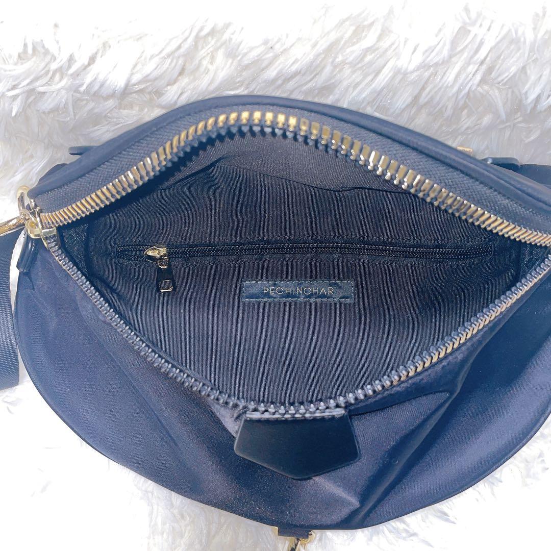 【美品】PECHINCHAR ペシンシャ メタルファスナー ショルダーバッグ 黒