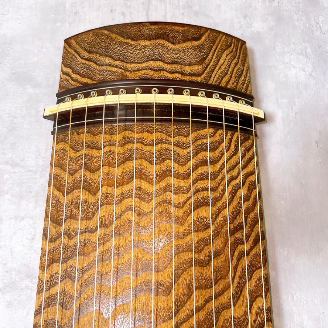 超希少! お琴　箏　麻型彫り　ダイヤモンド彫り　13弦　くり甲　高級素材　上角
