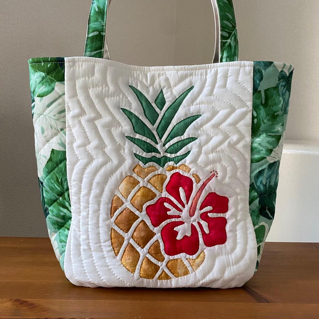 ハワイアンキルト◆トートバッグ◆パイナップル◆ハンドメイド