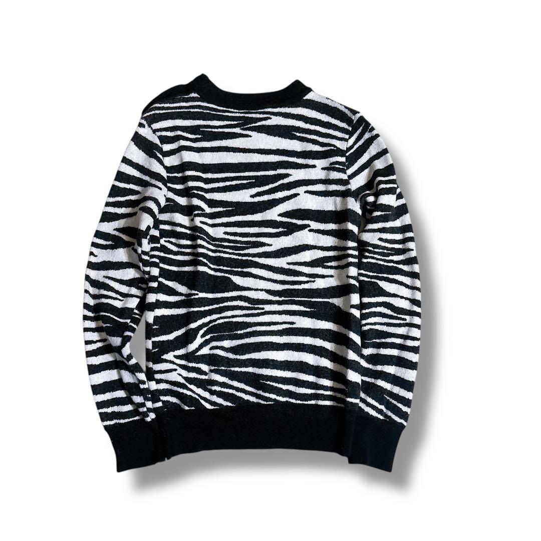 BALMAIN バルマン ゼブラ柄 ニット セーター 黒白 Mサイズ