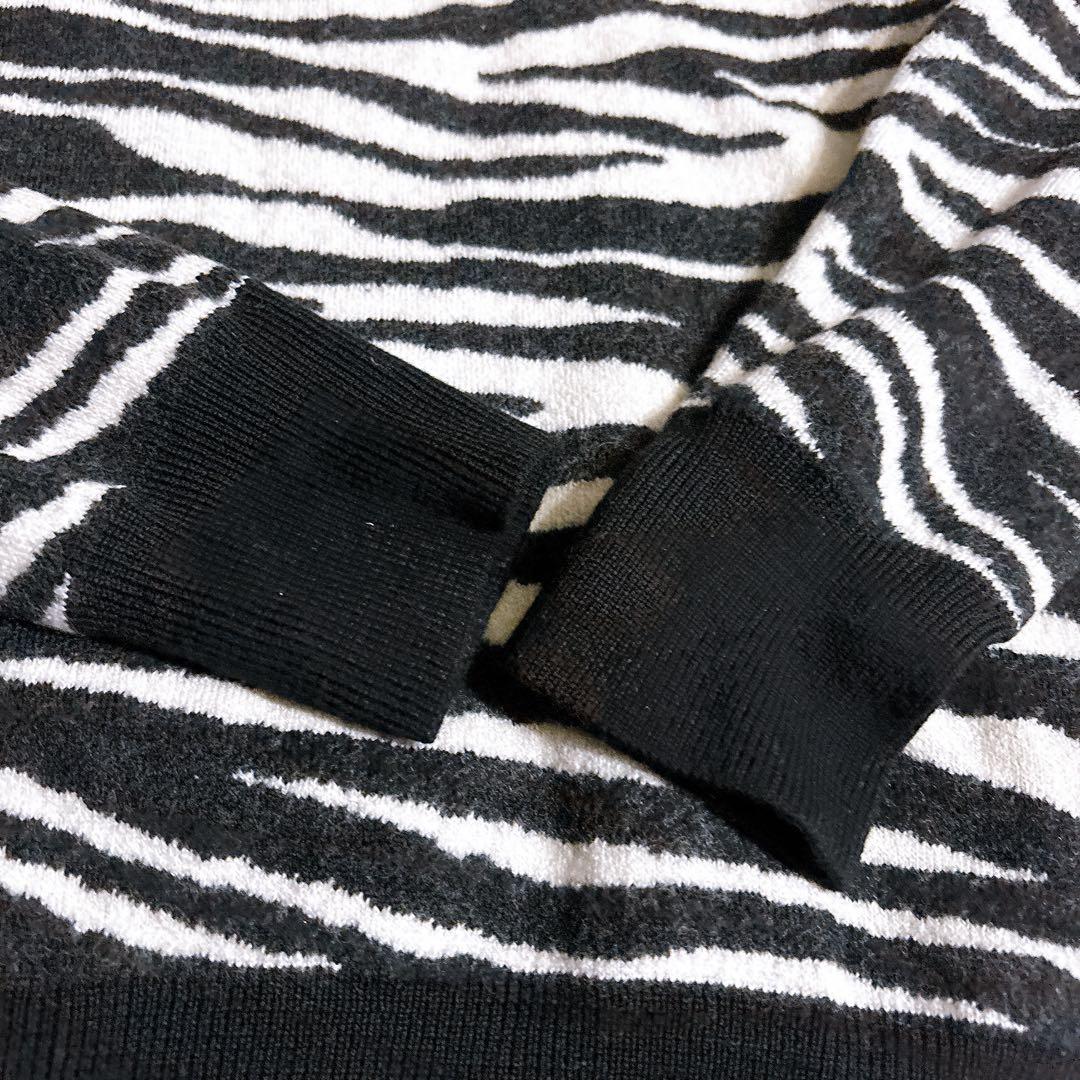 BALMAIN バルマン ゼブラ柄 ニット セーター 黒白 Mサイズ