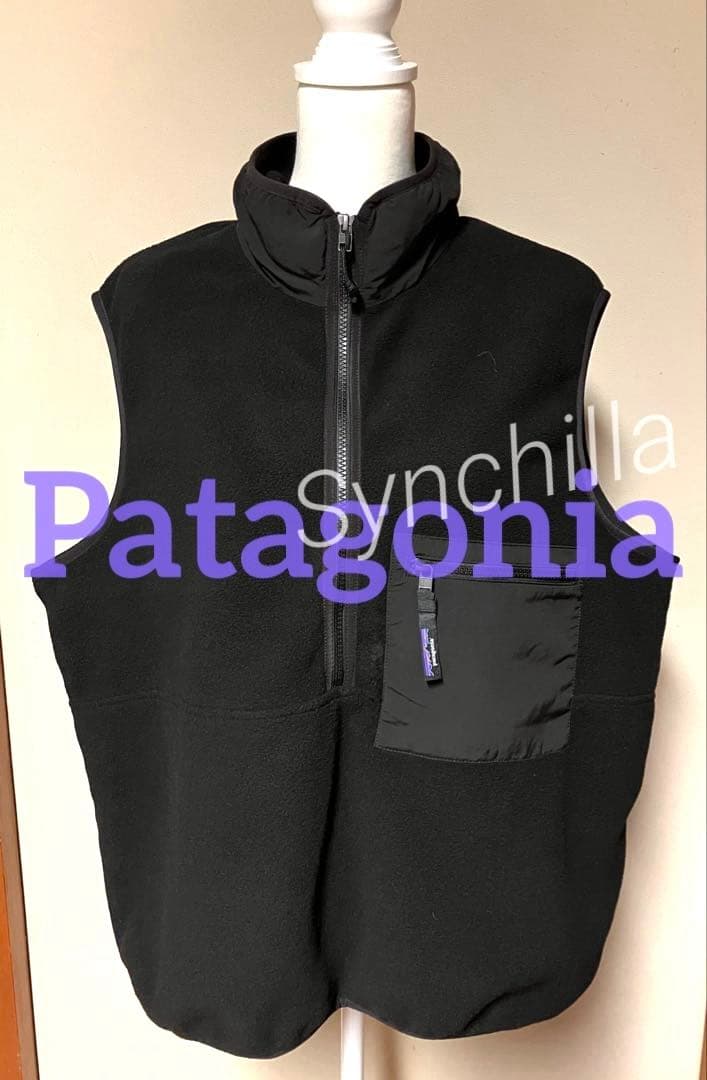 【超人気‼️】パタゴニア patagonia プルオーバーフリースベスト 黒 XL
