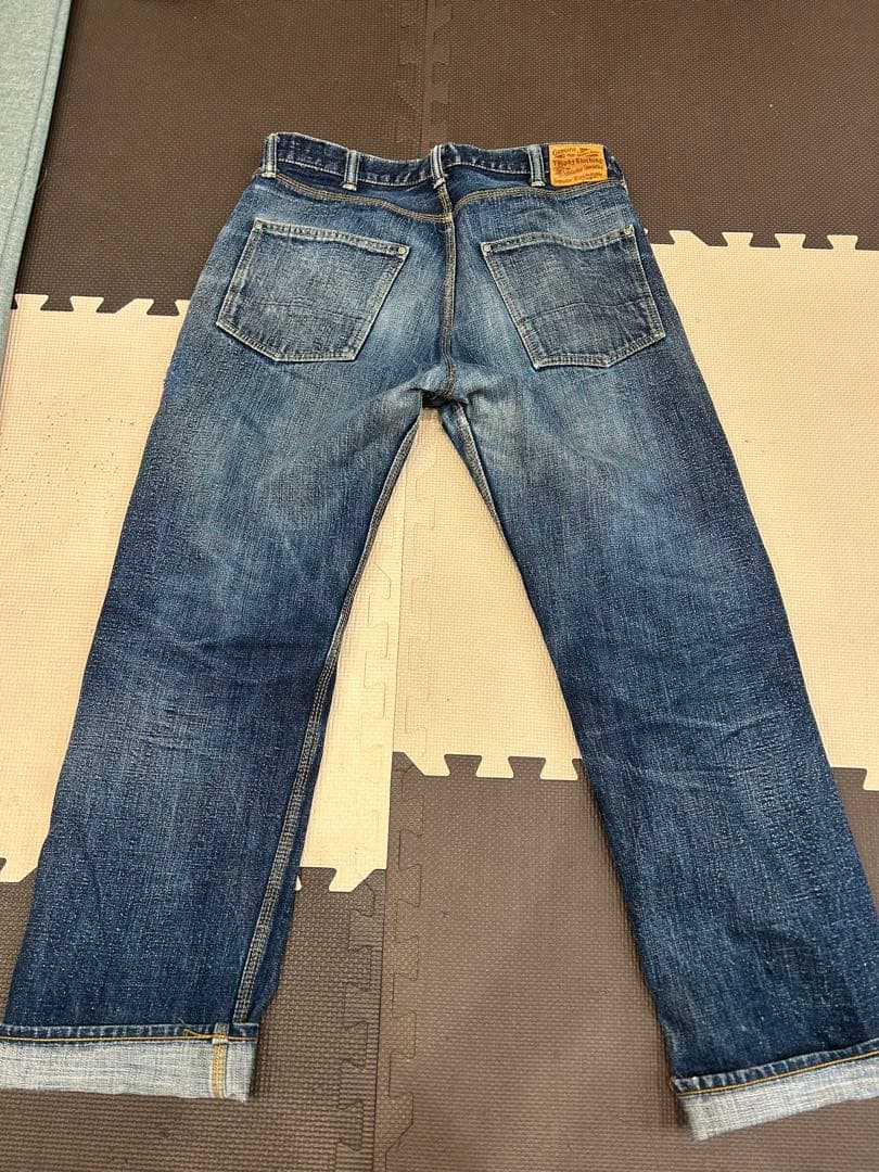 トロフィークロージング　ダブルニーデニムパンツ　w34 エイジング