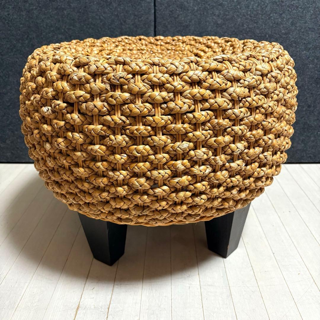 ウォーターヒヤシンス　ラタン　アバカ　スツール　丸椅子　　リゾート　アジアン