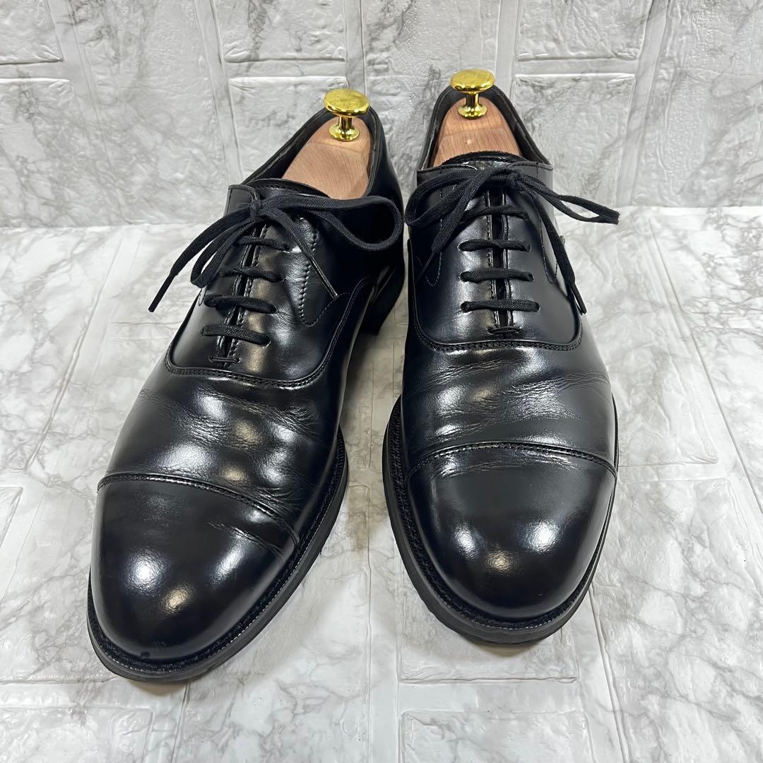 【美品】三陽山長　柔二　ストレートチップ　ビブラムソール　ブラック　26㎝