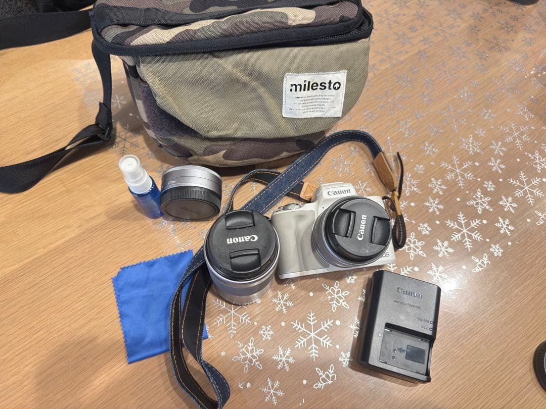 美品Canon ミラーレス一眼 EF-M&望遠レンズ・単焦点レンズセット