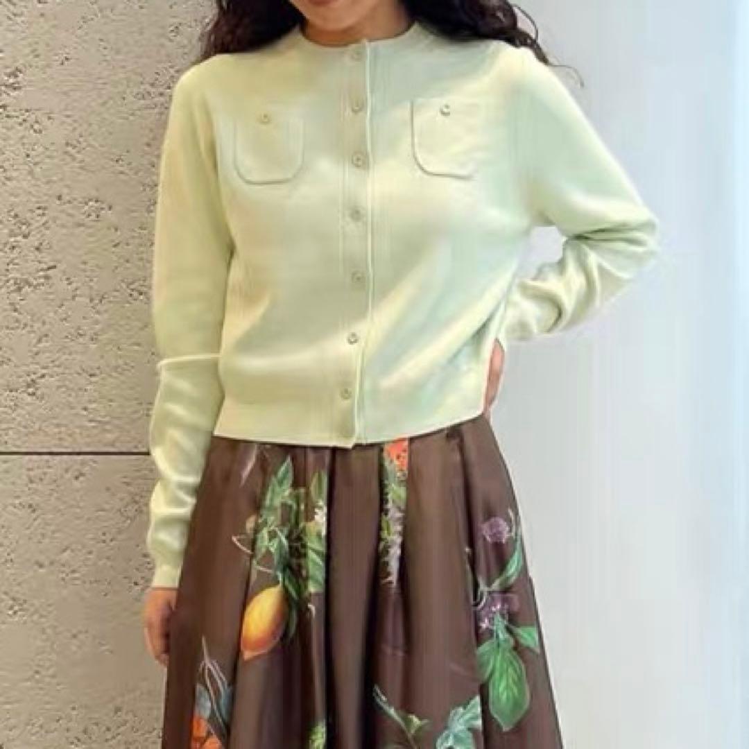 CABaN キャバン コットンカシミヤクルーネックカーディガン ライトグリーン