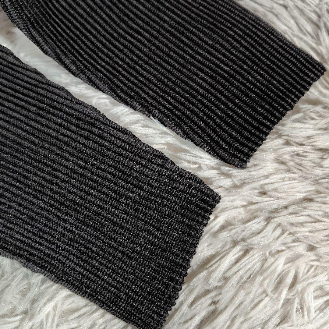 スペッチオ◎ロングワンピース プリーツ 長袖 ボートネック 体型カバー お洒落黒