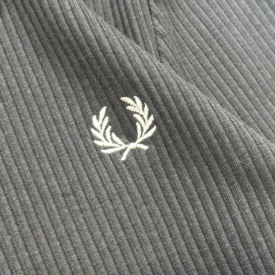 【美品】レイビームス × フレッドペリー リブロングスリーブ ポロシャツ 黒