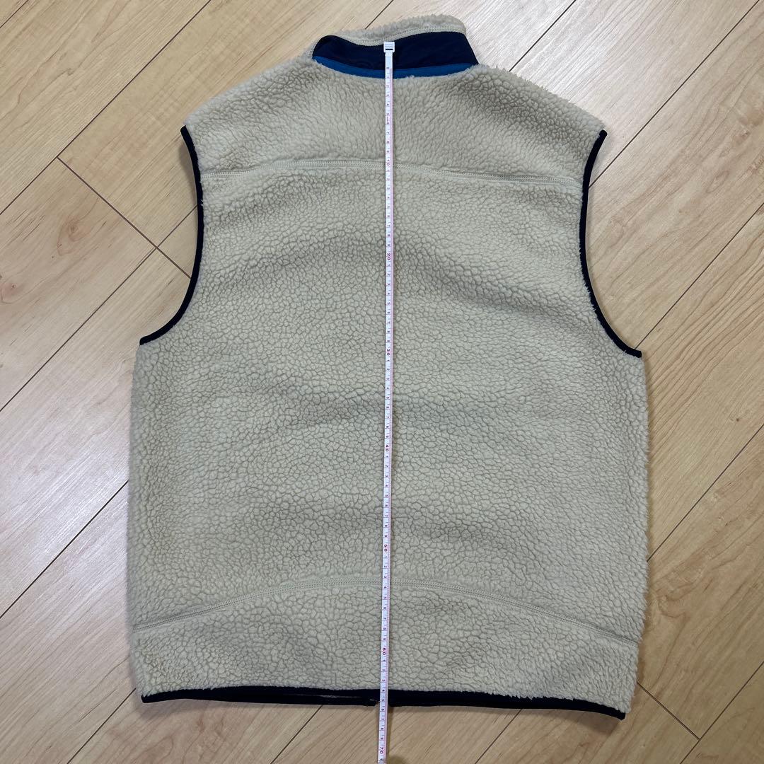 patagonia フリースベスト Mサイズ ベージュ/ネイビー