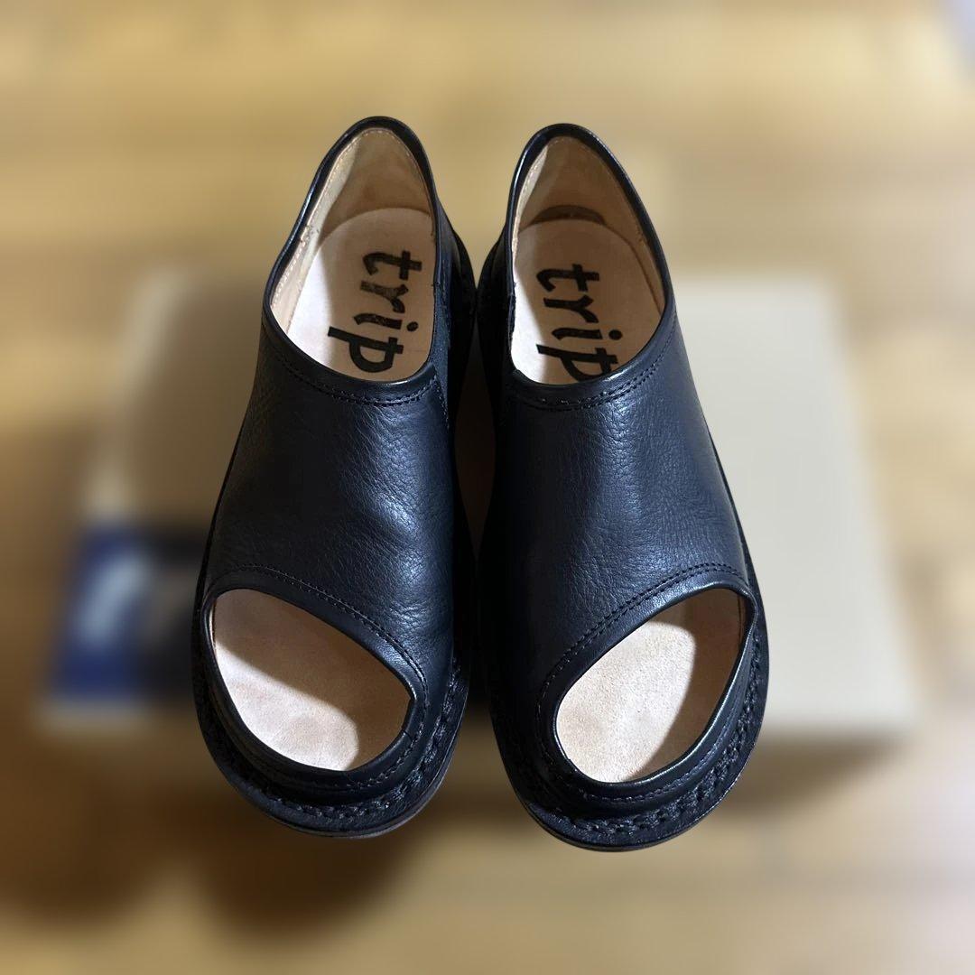 ま*︎様 Trippen ブラックオープントゥサンダル