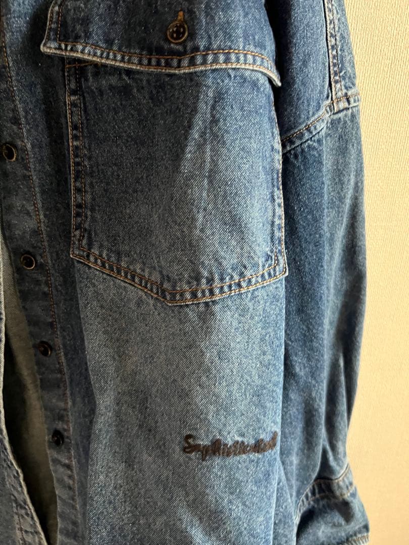 【新品】PUAL CE CINヴィンテージライクデニムバンドカラーシャツピュアル