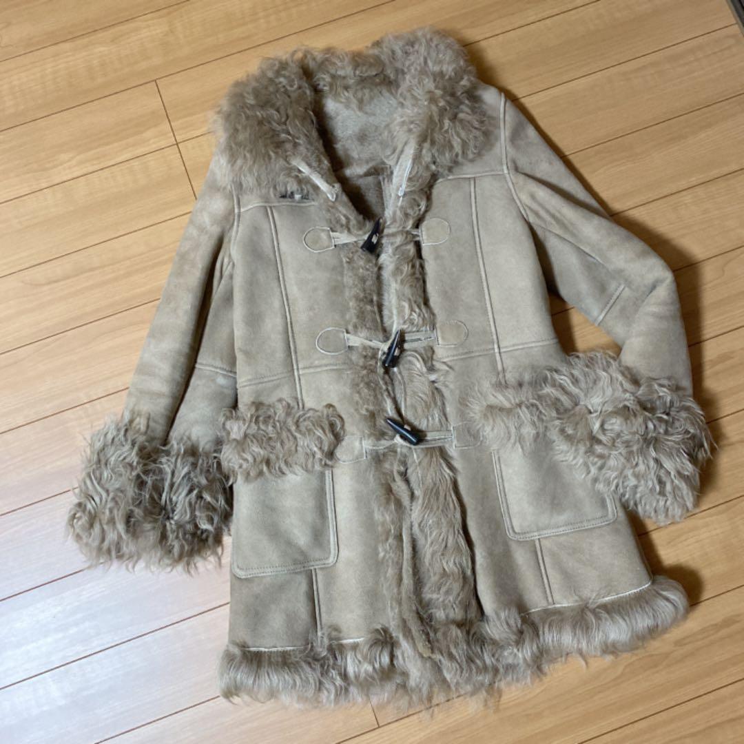 ラムムートン　ダッフルコート　ベージュ　panaji