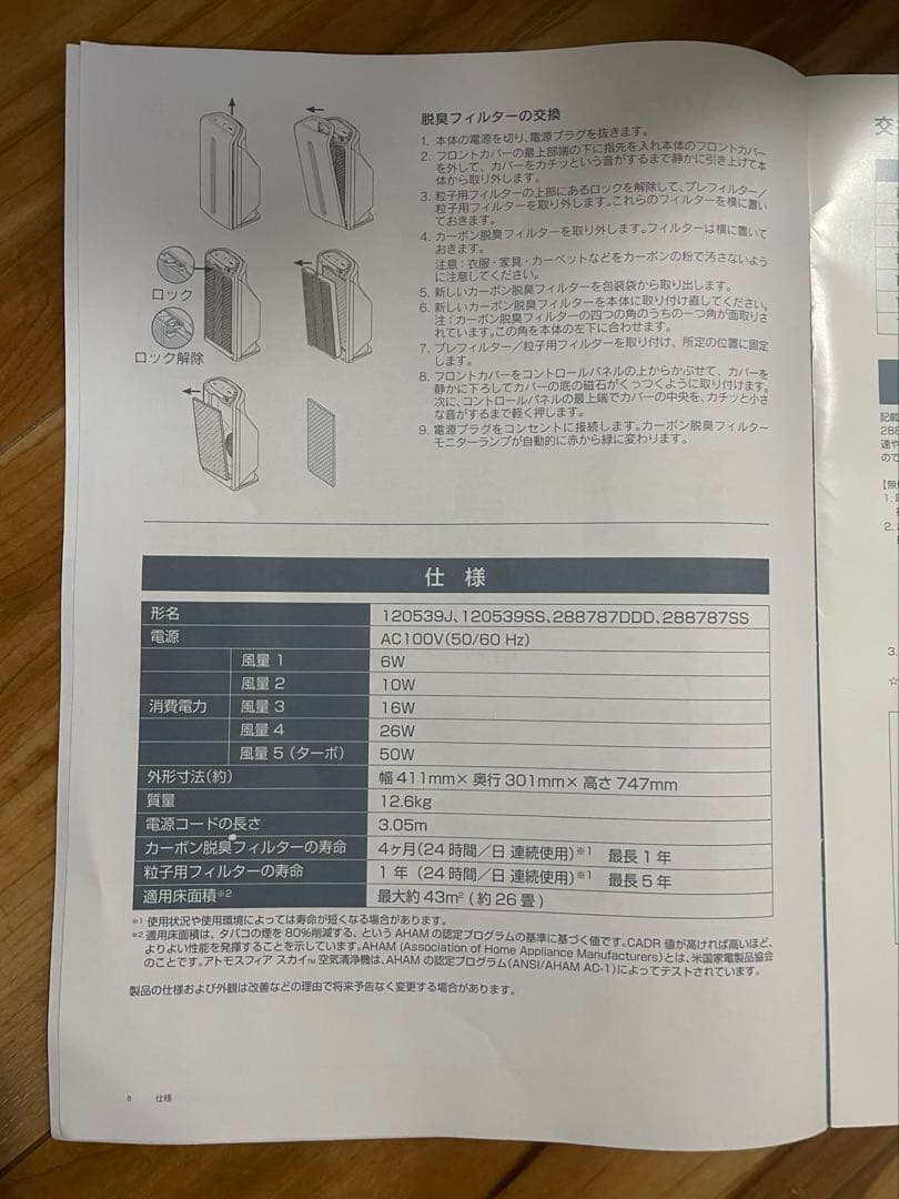 Atmosphere Sky アトモスフィアスカイ 空気清浄機 2019年製