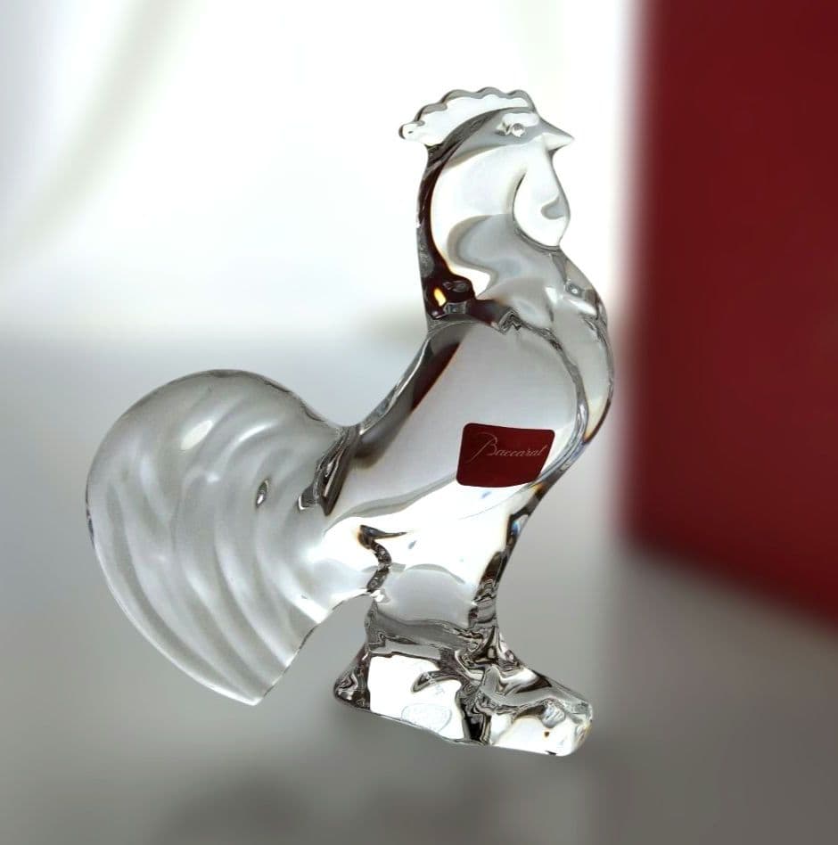 【新品】バカラ　鶏　ニワトリ 鳥　酉年 干支の置物 箱付き 動物オブジェ