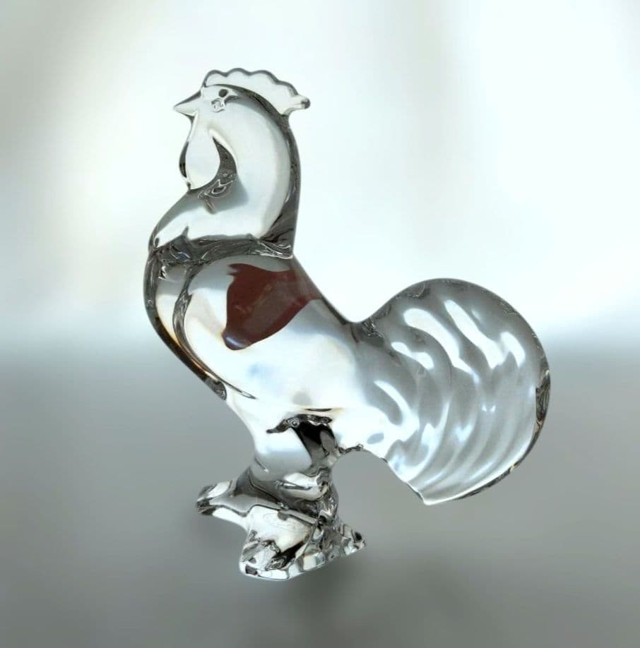 【新品】バカラ　鶏　ニワトリ 鳥　酉年 干支の置物 箱付き 動物オブジェ