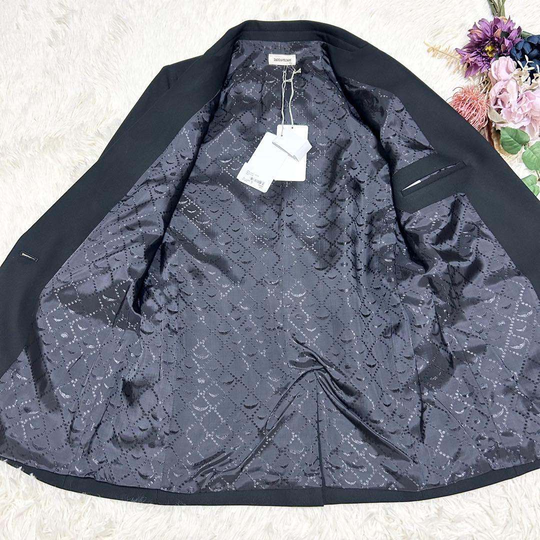 ザディグエヴォルテール ラインストーン付きテーラードジャケット 1B ブラック