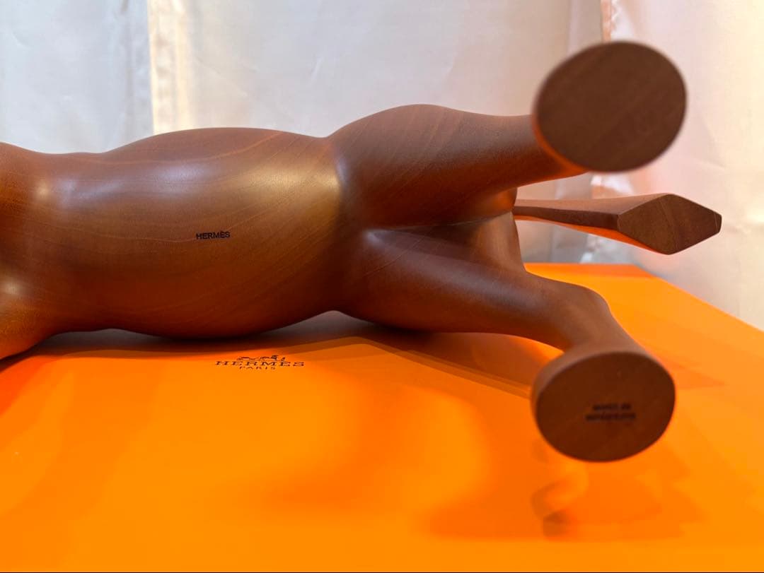 30日限Hermès（エルメス） 木製オブジェ “アリオン” 約40cm 箱入り