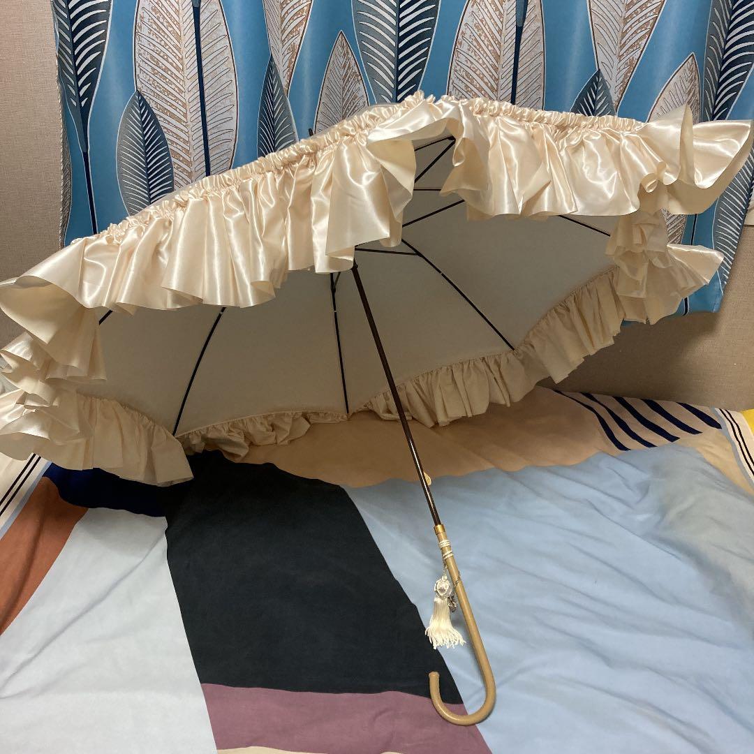 a*y様 fox フリル高級傘 アイボリー