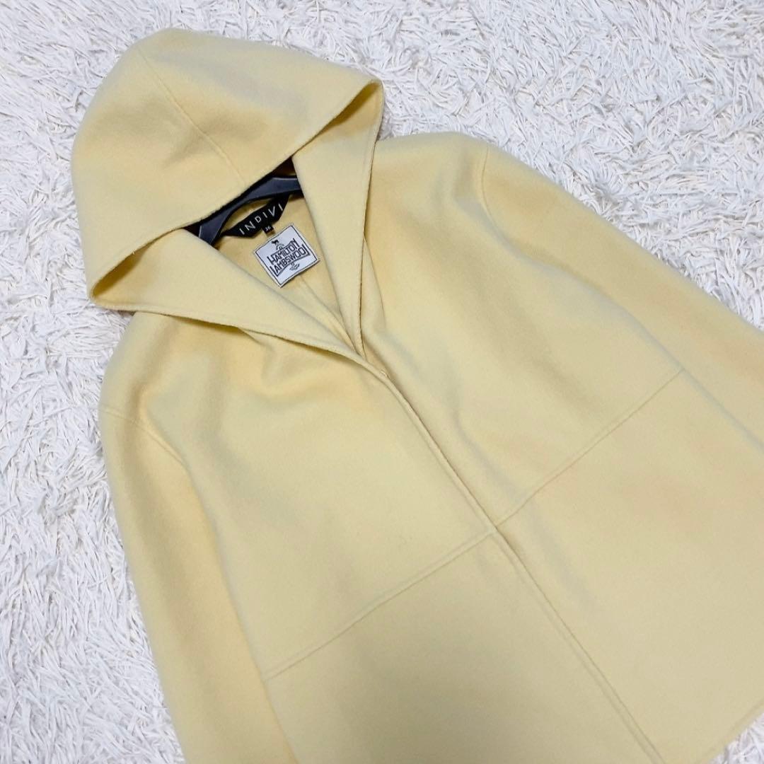 【美品】インディヴィ フーテッドリバーコート ハミルトンラムズウール 定価4万