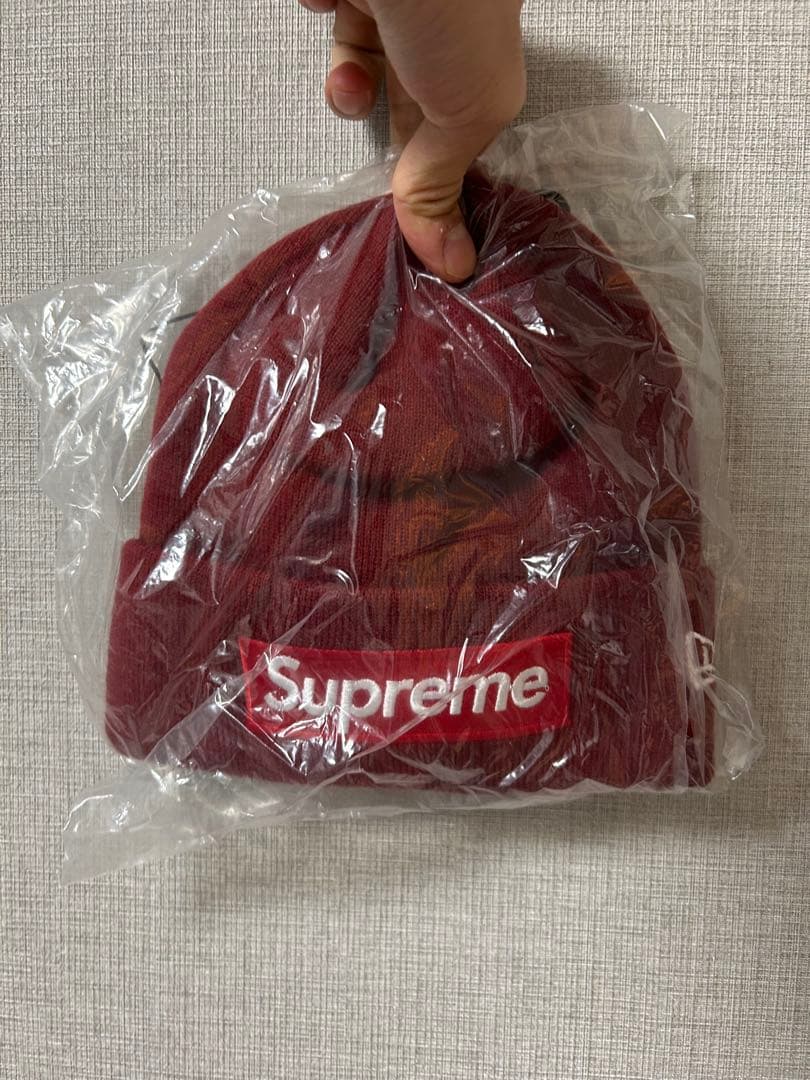 Supreme ビーニー　バーガンディ ニット帽　ボックスロゴ　新品